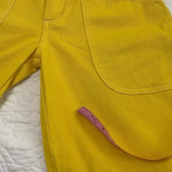 Unif High Rise Flare Leg Cuffed Yellow Pants Women’s Size 26 - Picture 8 of 12